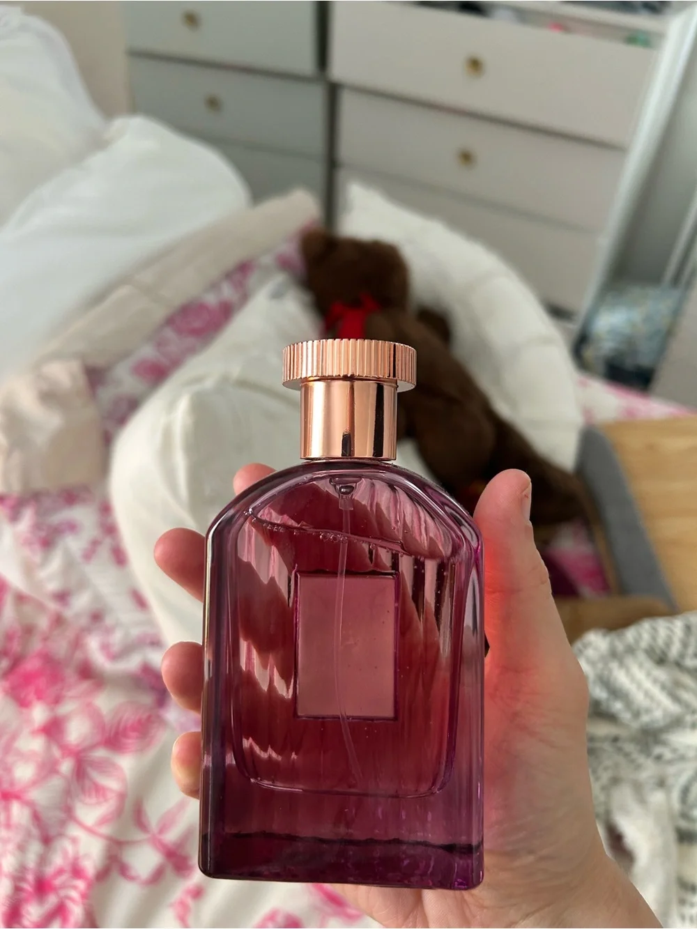 Rose Origami Women's Fragrance Spray — Pink Bottle with Rose-Gold Cap